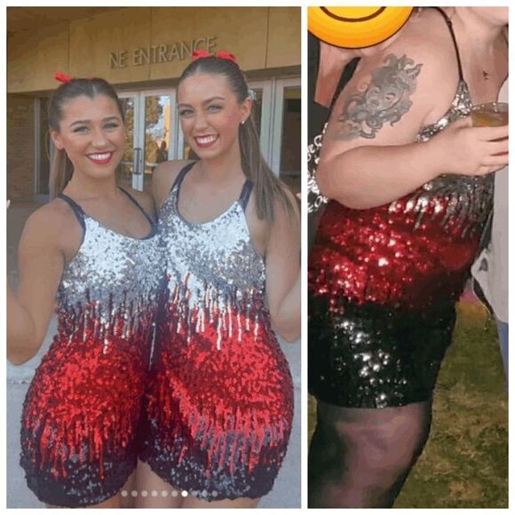 ✨ Sequin Ombre Sparkly Sexy Bodycon Spaghetti Strap Party Dress SIZE XL NEW - Picture 7 of 17